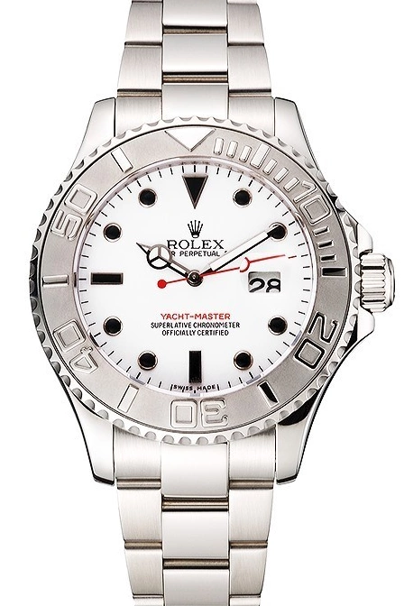 Rolex copies cheap And Steel Case Stainless Rolex Yacht-Master White Bracelet Dial 0817